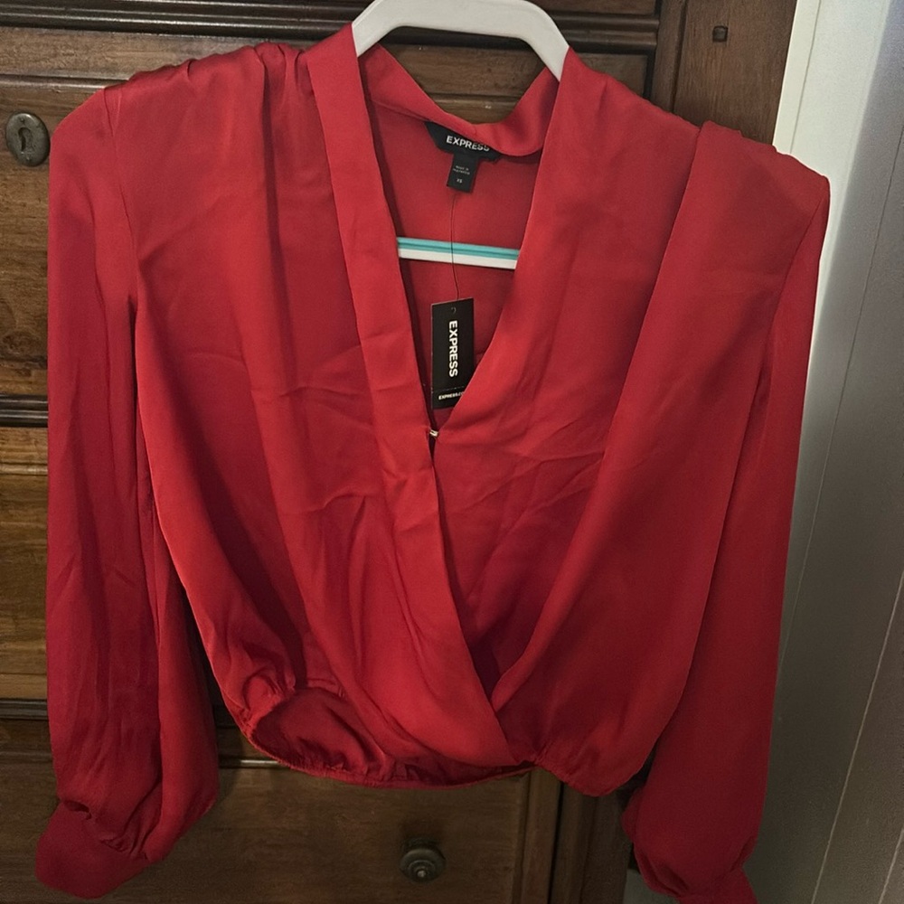 Red silk business top!